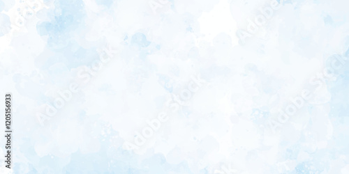 Watercolor background texture, cloudy and soft sky blue blurred and grainy blue texture clouds, blue watercolor paper texture background 