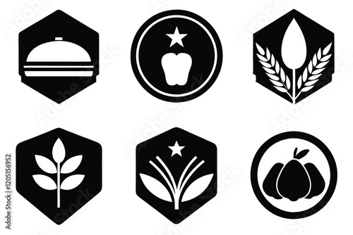 Food logo icon set vector art illustration