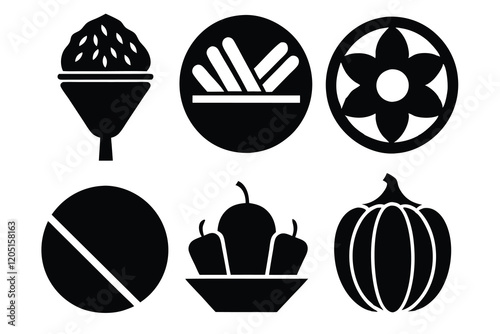 Food logo icon set vector art illustration