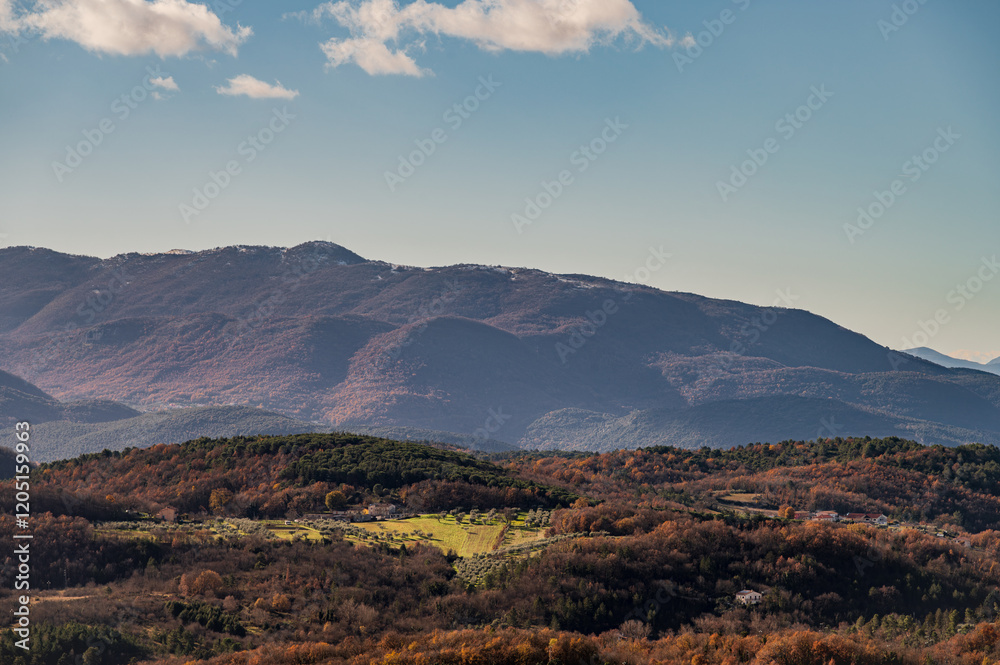 Molise, Italy. Winter landscapes from the ancient village of Pesche Molise, Italy. Winter landscapes from the ancient village of Pesche