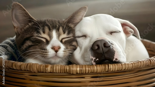 Adorable Cat and Dog Share ...