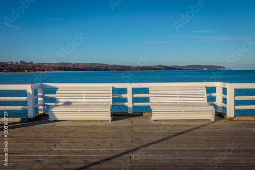 Sopot, Poland - December 25 2024 "Winter walk on pier in Sopot"
