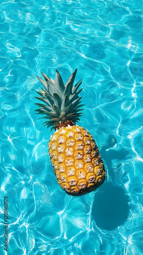 Ripe Pineapple Floats in Re...