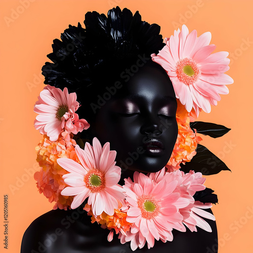 Dark-Skinned Woman with Clo...
