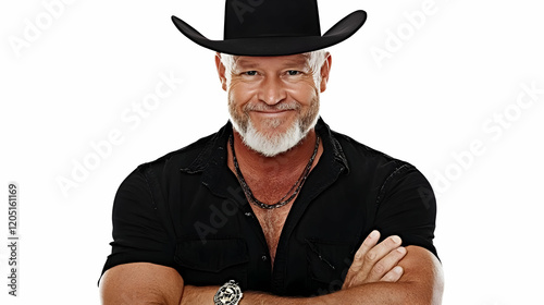 Confident Mature Man in Cow...