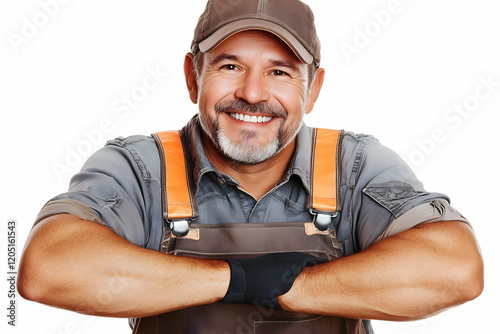 Confident Worker Smiles wit...
