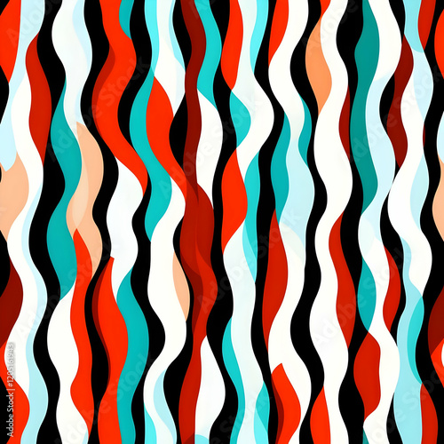 Colorful Wavy Stripes Backg...