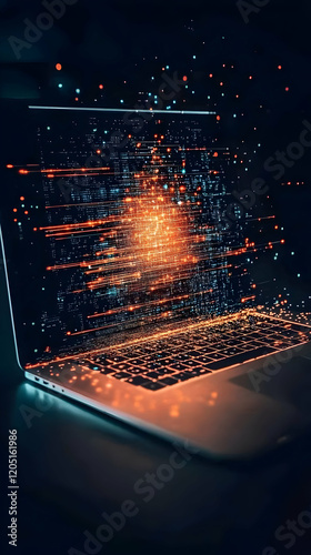 Laptop Displays Dynamic Dat...