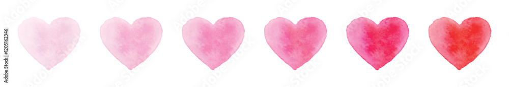 Watercolor heart icon set. Valentines collection of red and pink hearts. Valentine's day card. Vector illustration. Watercolor heart icon set. Valentines collection of red and pink hearts. Valentine's day card. Vector illustration.