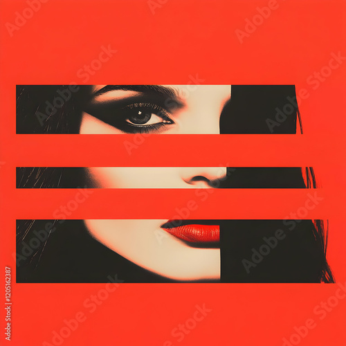 Striped Woman's Face with R...