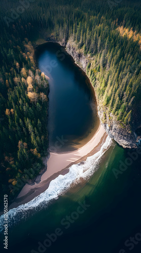 Aerial view of a secluded l...