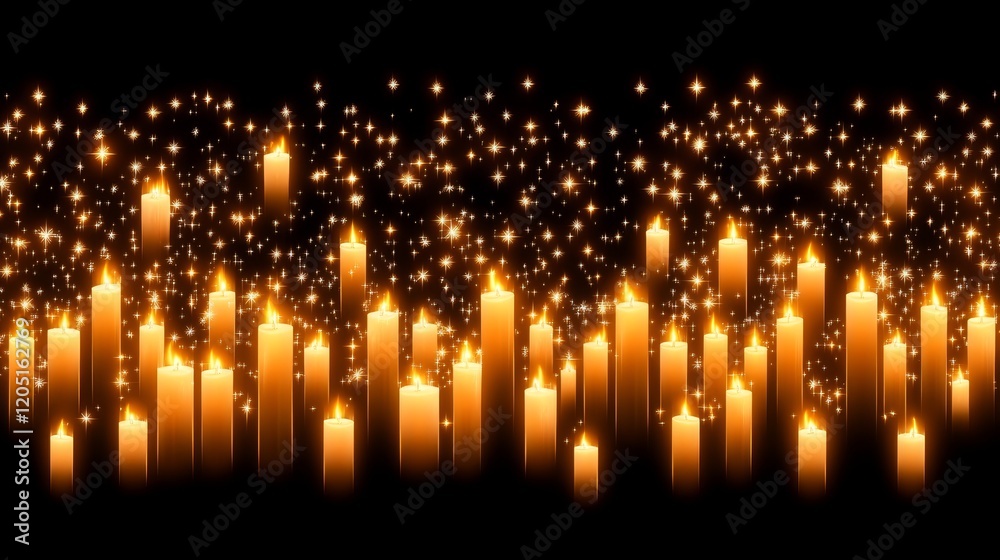 Illuminated Candlescape with Sparkling Stardust Shower Illuminated Candlescape with Sparkling Stardust Shower