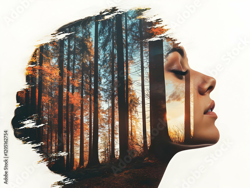 Double Exposure Portrait an...