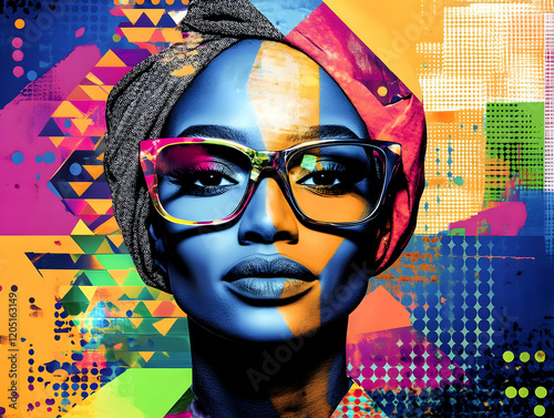 Stylish Woman Wears Colorfu...
