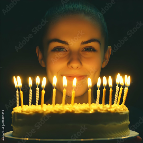 Smiling Girl Holds Birthday...