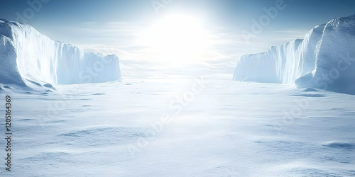 Frozen landscape with ice c...