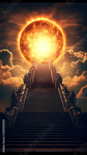 Stairway Ascends to a Burni...