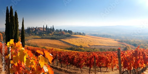 Vineyards glow with autumn ...