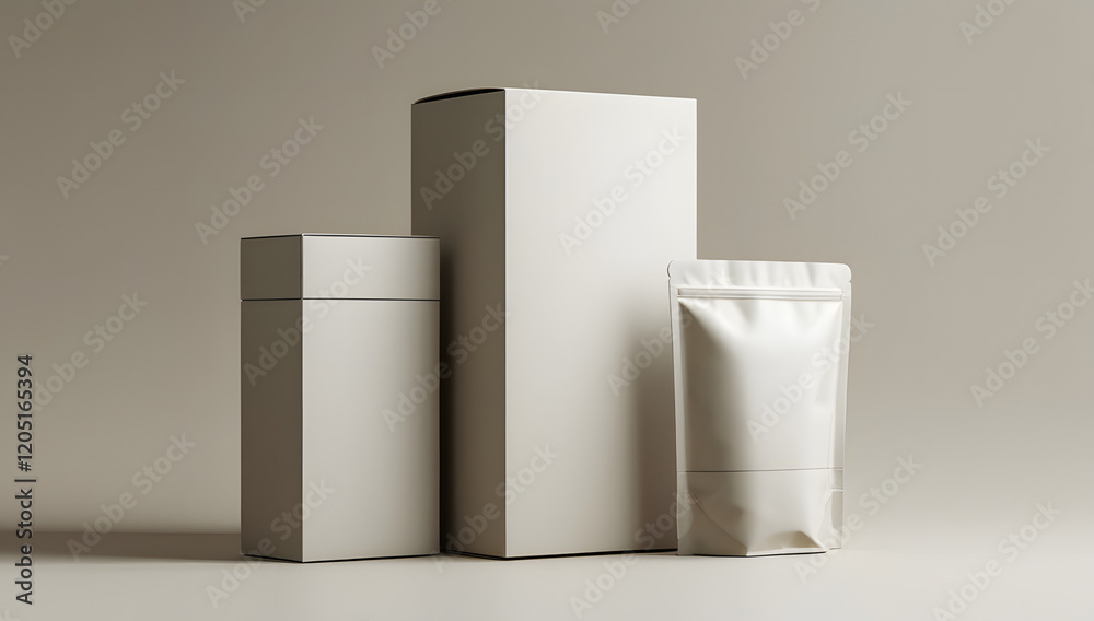 Clean and Minimalist AI-Generated Packaging Mockup for Branding and Product Design Display Clean and Minimalist AI-Generated Packaging Mockup for Branding and Product Design Display