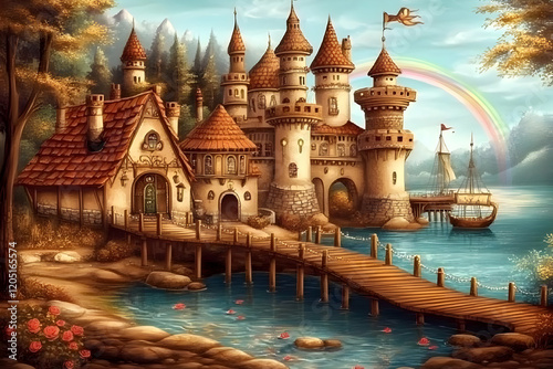 Whimsical Lakeside Castle w...
