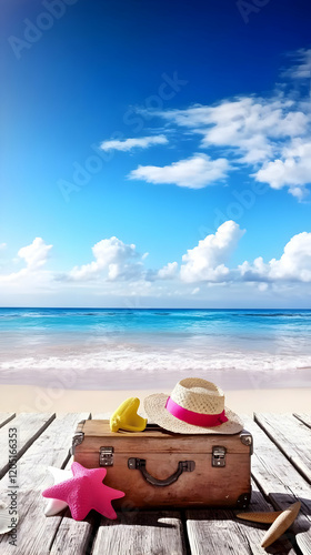 Vintage Suitcase, Hat, and ...
