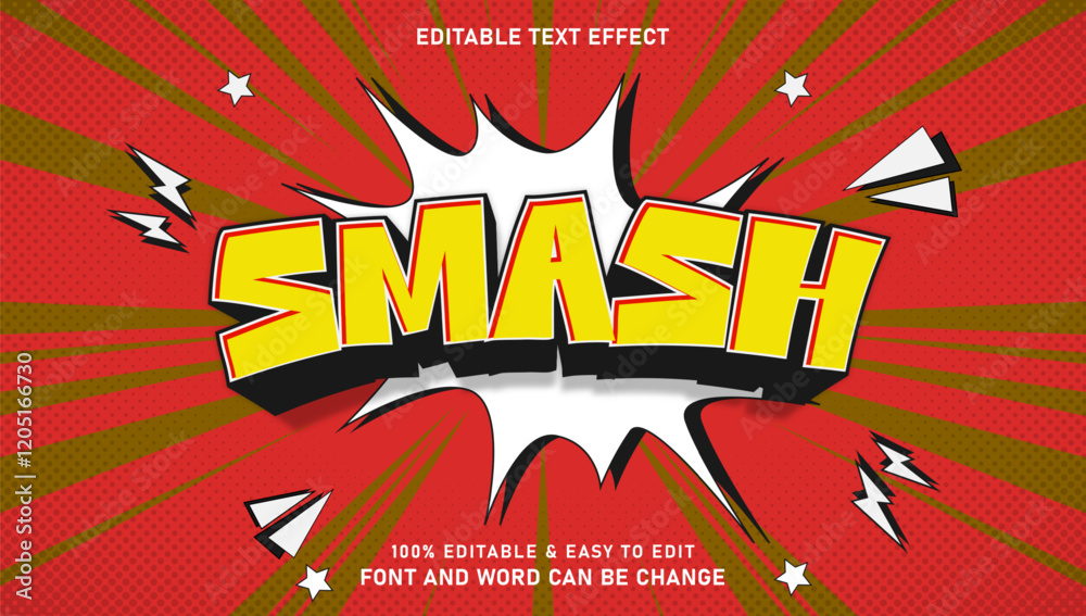 Editable smash text effect