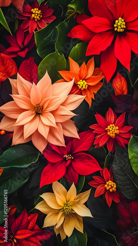 Vibrant Red, Peach, and Yel...