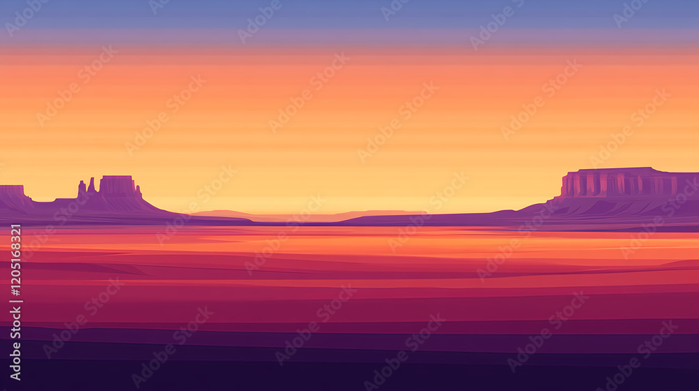 Fototapeta premium Sunset over monument valley landscape photography desert environment panoramic view artistic concept