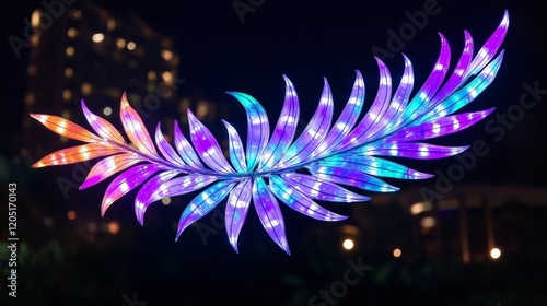 Illuminated Floral Branch Night Light Art Installation