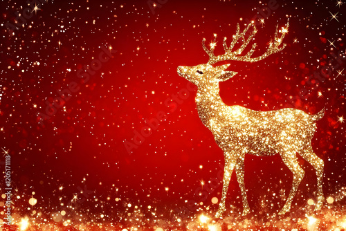 Golden Glitter Reindeer Sta...