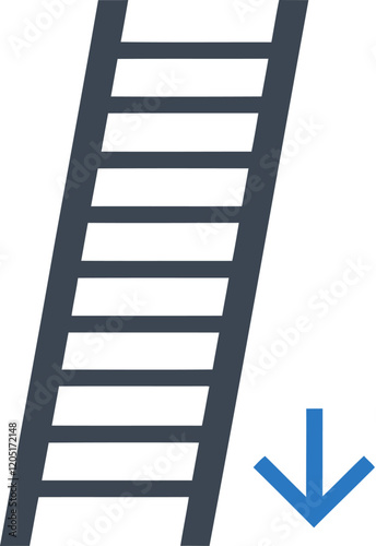 Ladder Descent Direction Icon