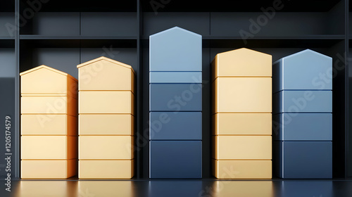 3D Bar Graph Illustration D...