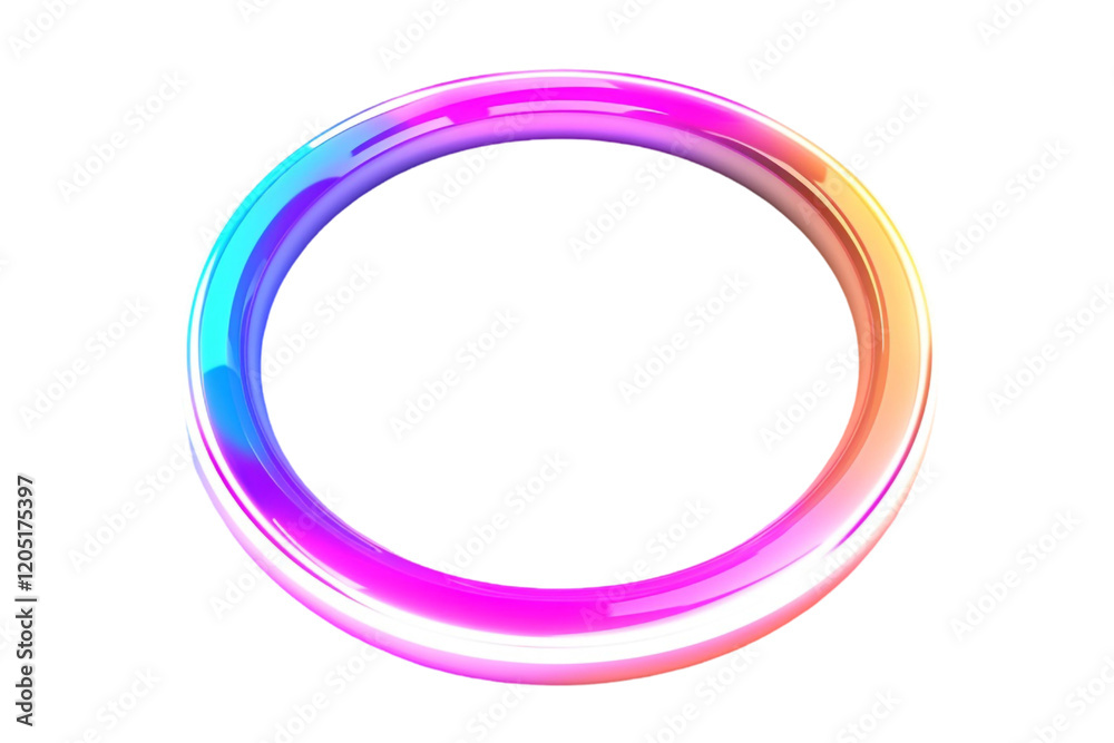 Glowing Neon Ring Isolated on a Transparent Background Glowing Neon Ring Isolated on a Transparent Background