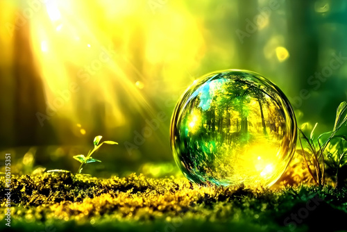 Crystal Ball Reflects Sunli...