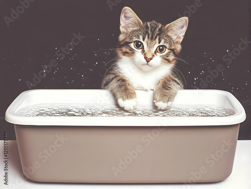 Curious Kitten Peeking Over...