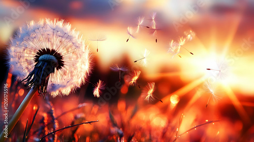 Dandelion Seeds Fly at Suns...
