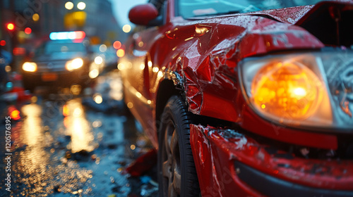 accident scene advertising photographs showing collided cars capture the intensity and drama of vehicle accidents, suitable for high-impact safety campaigns or auto insurance promotions.
 photo