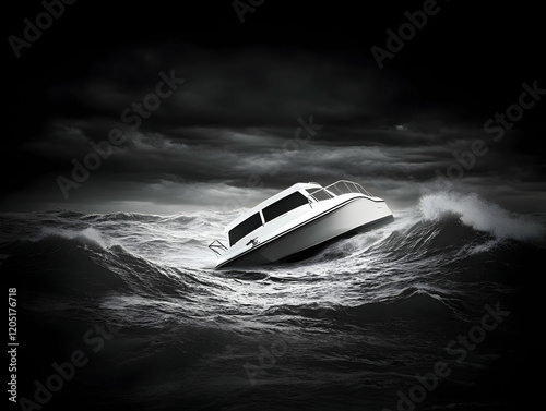 Small Boat Navigates Treach...