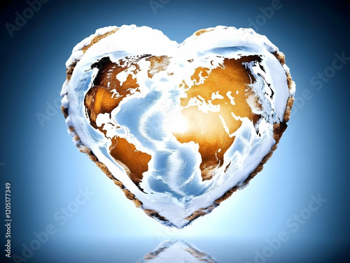 Frozen Earth Heart with Sno...