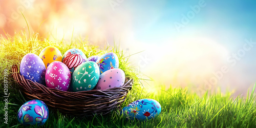 Colorful Easter Eggs Nestle...