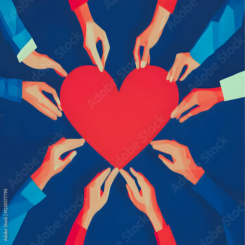 Many Hands Gently Hold a Re...