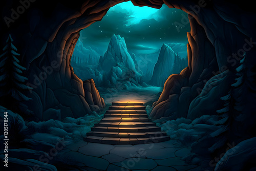 Stone Steps Lead Out of a D...
