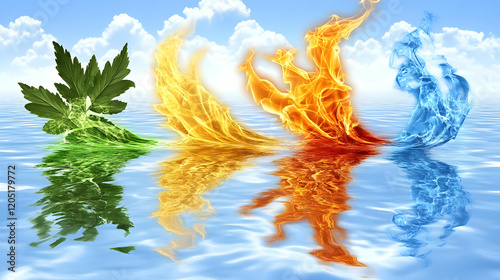 Four Elements Rise from Wat...