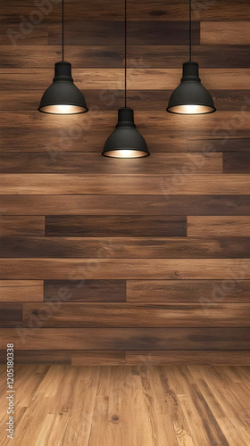 Three Black Pendant Lamps I...