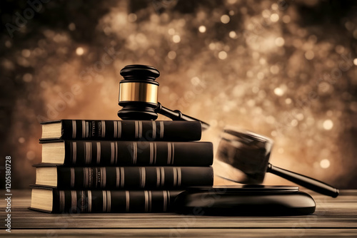 Gavel Rests on Law Books wi...