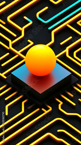 3D Sphere Rests on a Square...
