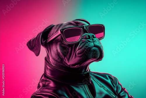 Stylish Boxer Dog Wears Sun...