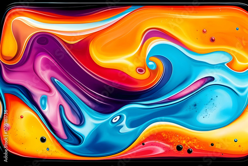 Abstract Swirls of Vibrant ...