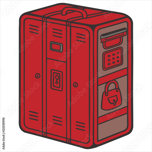 Travel locker design art and illustrator eps