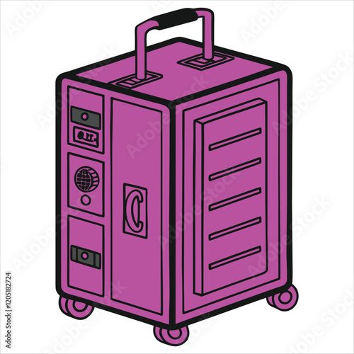 Travel locker design art and illustrator eps